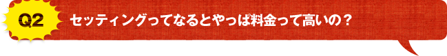 Q2 セッティングってなるとやっぱり料金って高いの？