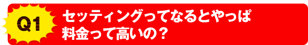 Q1 セッティングってなるとやっぱ料金って高いの？